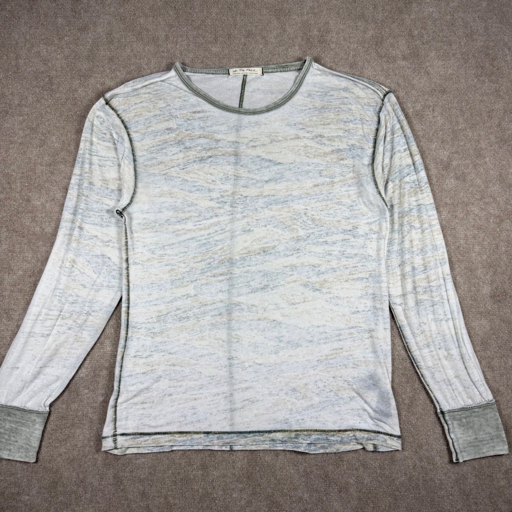 Free People Size XS Arielle Long Sleeve Tshirt Faded Tiger Combo‎ Camouflage